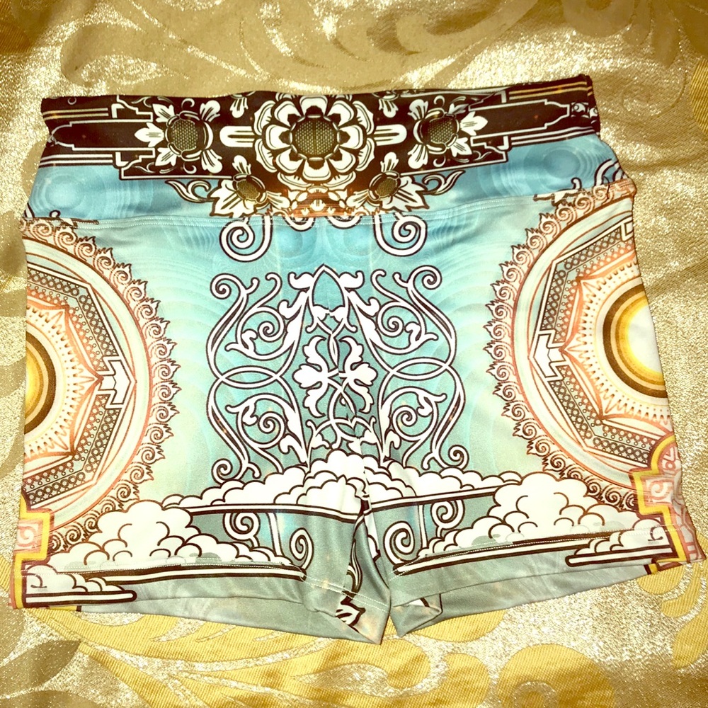 Invocation yoga shorts art by Mugwort 4 Visionlab